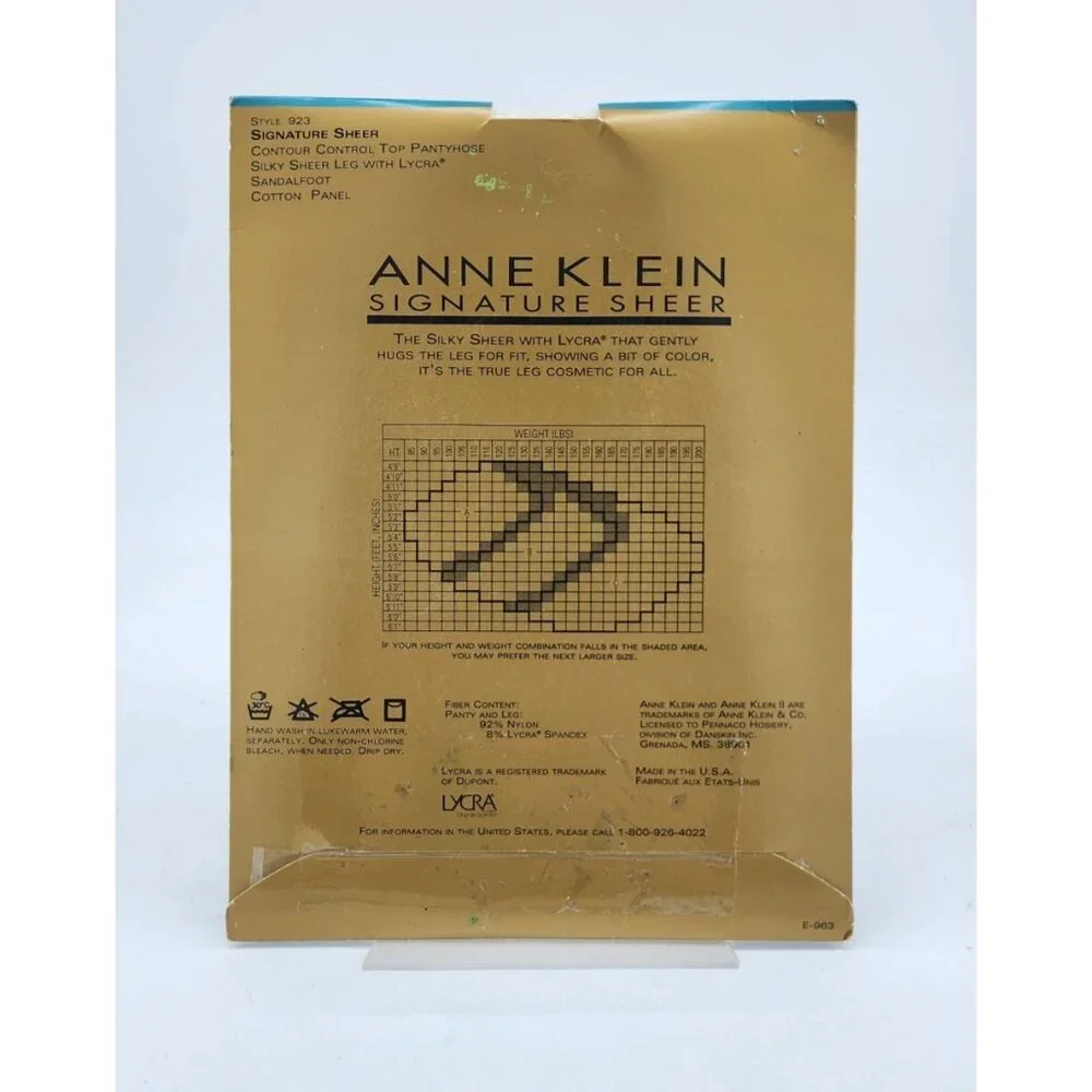 ANNE KLEIN Signature Silky Sheer Control Top Sandalfoot Pantyhose 923 Pearl Sz A